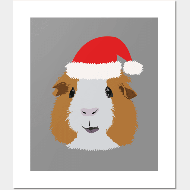 Christmas Orange and White Guinea Pig Wall Art by KCPetPortraits